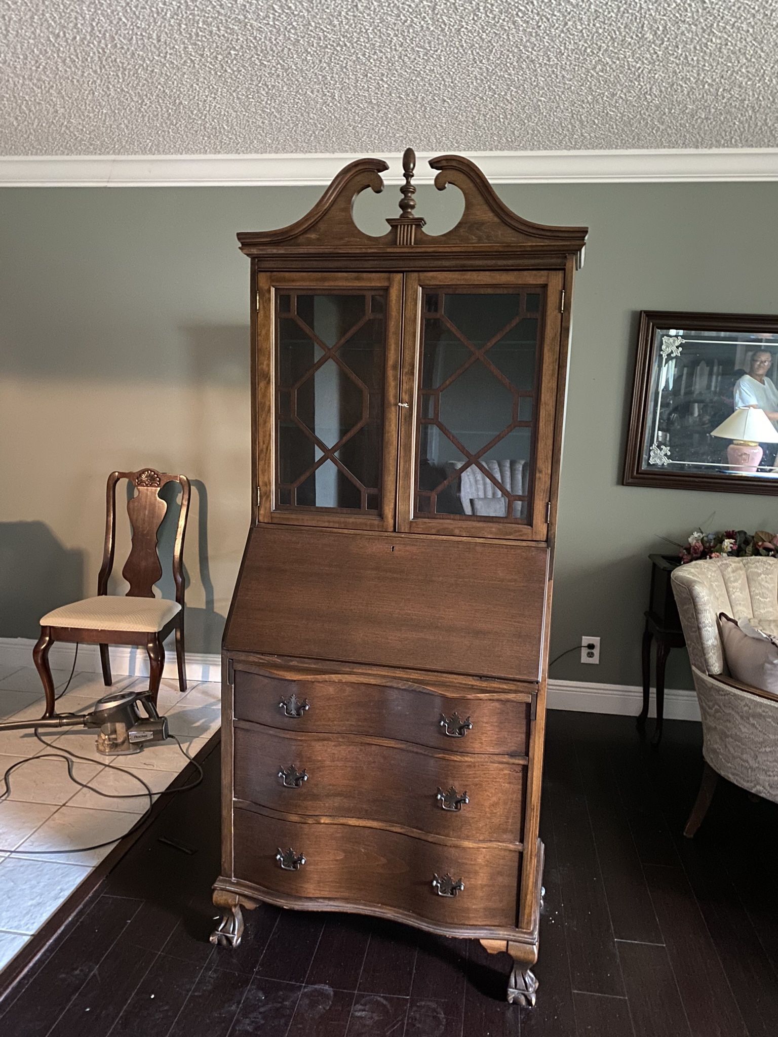 Vintage Secretary Desk Traditional Drop Down Leaf