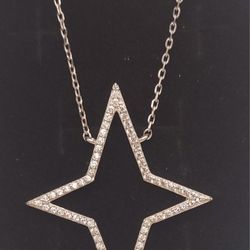 White Gold Plated Star Necklace