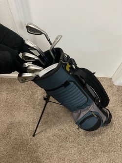 Golden Bear Stand Bag, Clubs and extras