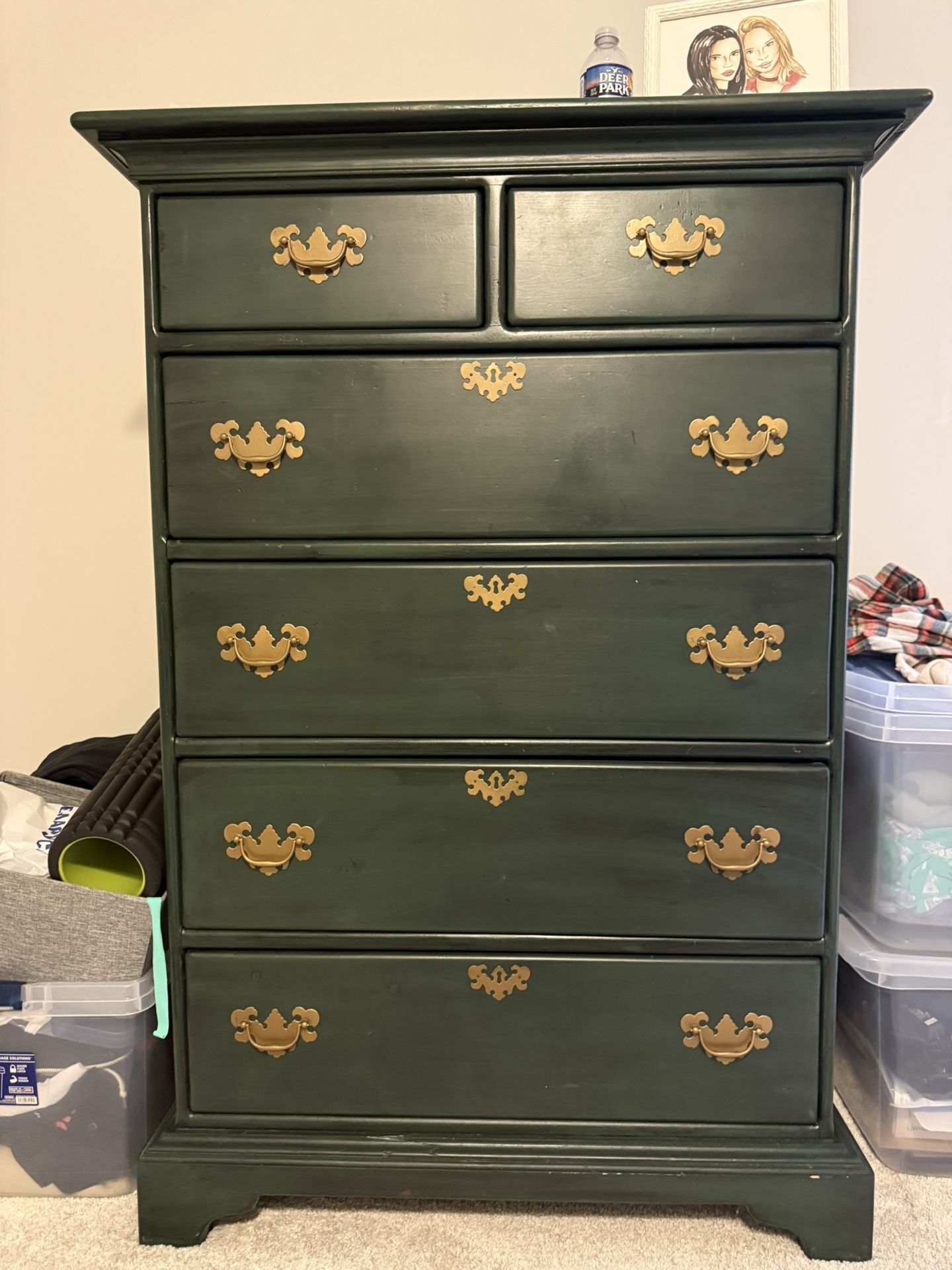 King Size Bed With Matress & Springbox + Dresser