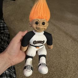 Russ Troll Doll MLB Giants Orange Hair Brown Eyes Preowned. Please See Pictures