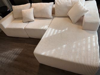 Corduroy white couch