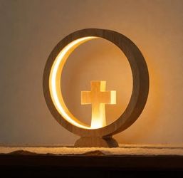 Wooden Cross Night Light