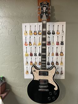 DAngelico  Double Cutaway HH Jet Black 