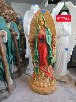 CONCRETE CEMENT VIRGEN DE GUADALUPE STATUE $300 EACH (41" INCH TALL)
