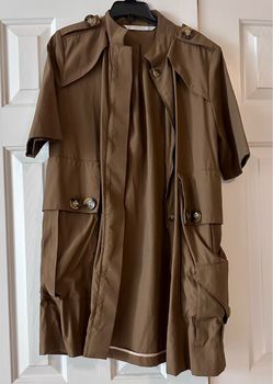 ZARA TRAFALUC Military Inspired Short Sleeve Overcoat or Dress | Size Small