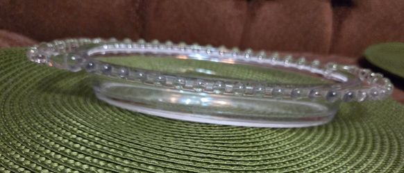 Vintage/Authentic Imperial "Candlewick" Glass Oval Open Handled Tray