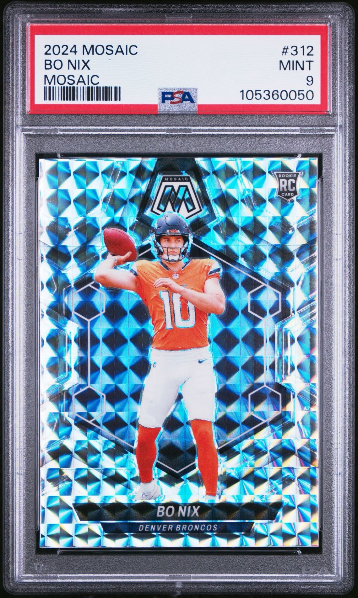 2024 Mosaic Bo Nix #312 PSA 9 Denver Broncos
