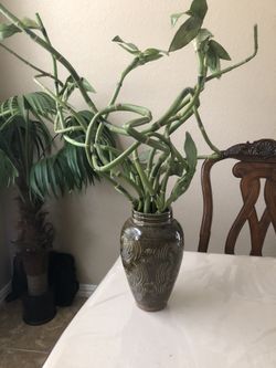 Cool artificial vase with plant