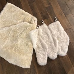 Christmas Tree Skirt Stockings Faux Fur 
