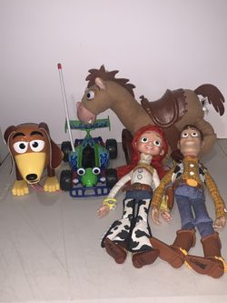 Lot of 5 Toy Story Plush Woody Jessie Bullseye RC Slinky