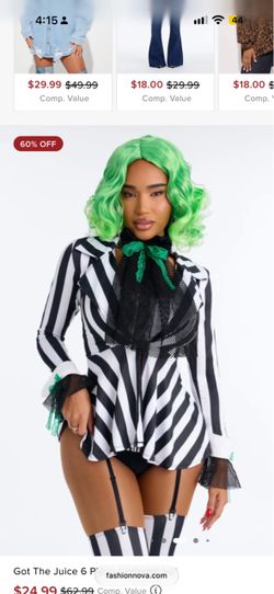 Black & White Striped Halloween Costume Set