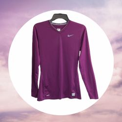 Nike Fit Pro Fitted Purple Activewear Athletic Shirt Women Medium