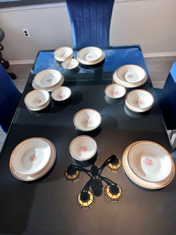 Royal China 22k Gold Trim Dinnerware Set