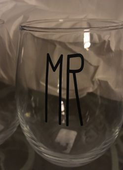 MR MRS WINE GLASS RAE DUNN INSPIRED