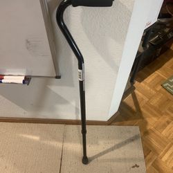 Adjustable black offset handle bariatric cane (300lb, 29” - 39” height