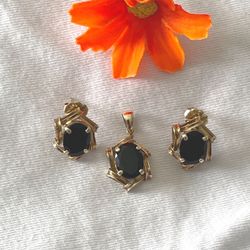 Earring & Charm Gold Set 