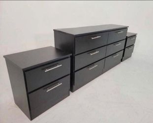 DRESSER AND TWO NIGHTSTANDS