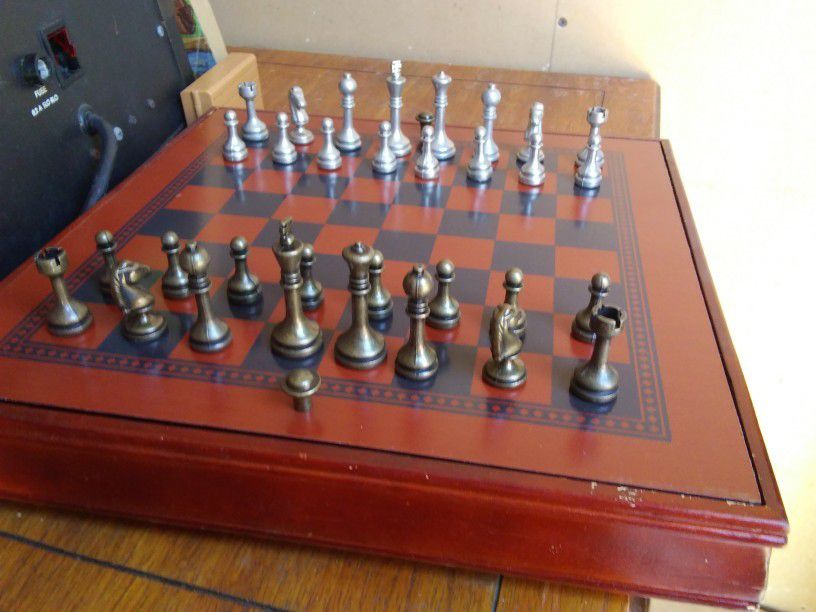 metal chess multi game board