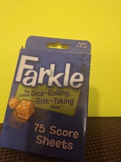 Farkle The Classic  Dice Rolling Risk Taking Game Score Sheets-$4.00