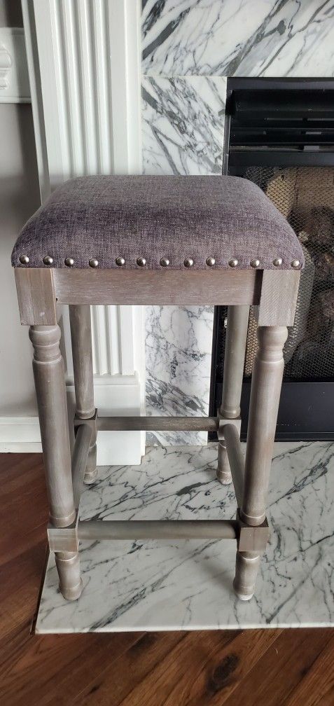 allen + roth counter height stool antique gray
