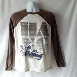 Hang Ten Ben's brown/tan long-sleeve graphic t-shirt size S 