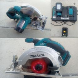 Makita 18V LXT Kit – Circular Saw XSS02Z + Dual-Port Charger DC18RD + (3) 5.0Ah Batteries