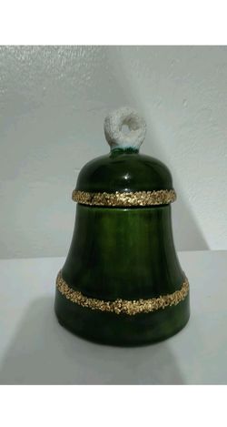 VINTAGE POTTERY BELL TRINKET BOX 5"×3.5" - V34