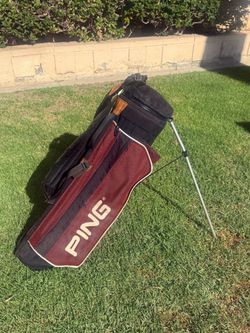 Vintage PING Stand Bag (Black/Maroon)