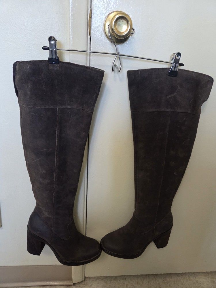 Women's Suede Boots- Born Size 8M