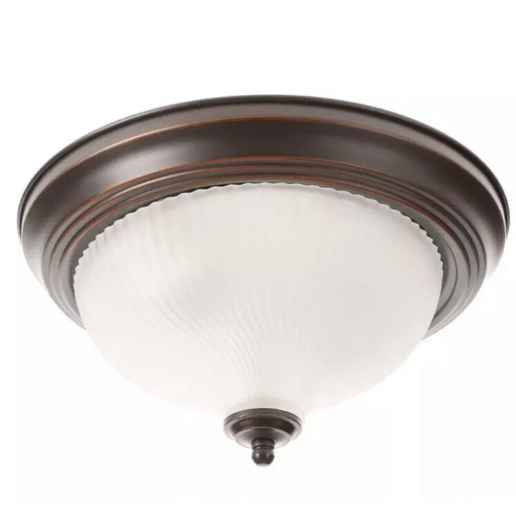 Hampton Bay 2-Light Oil-Rubbed Bronze Flushmount Fixture