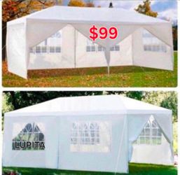 10x20 White Canopy Gazebo Wedding Party Tent Canopy With 4 Windows & 2 Sidewalls -6 (FOR SALE)/c@rp@