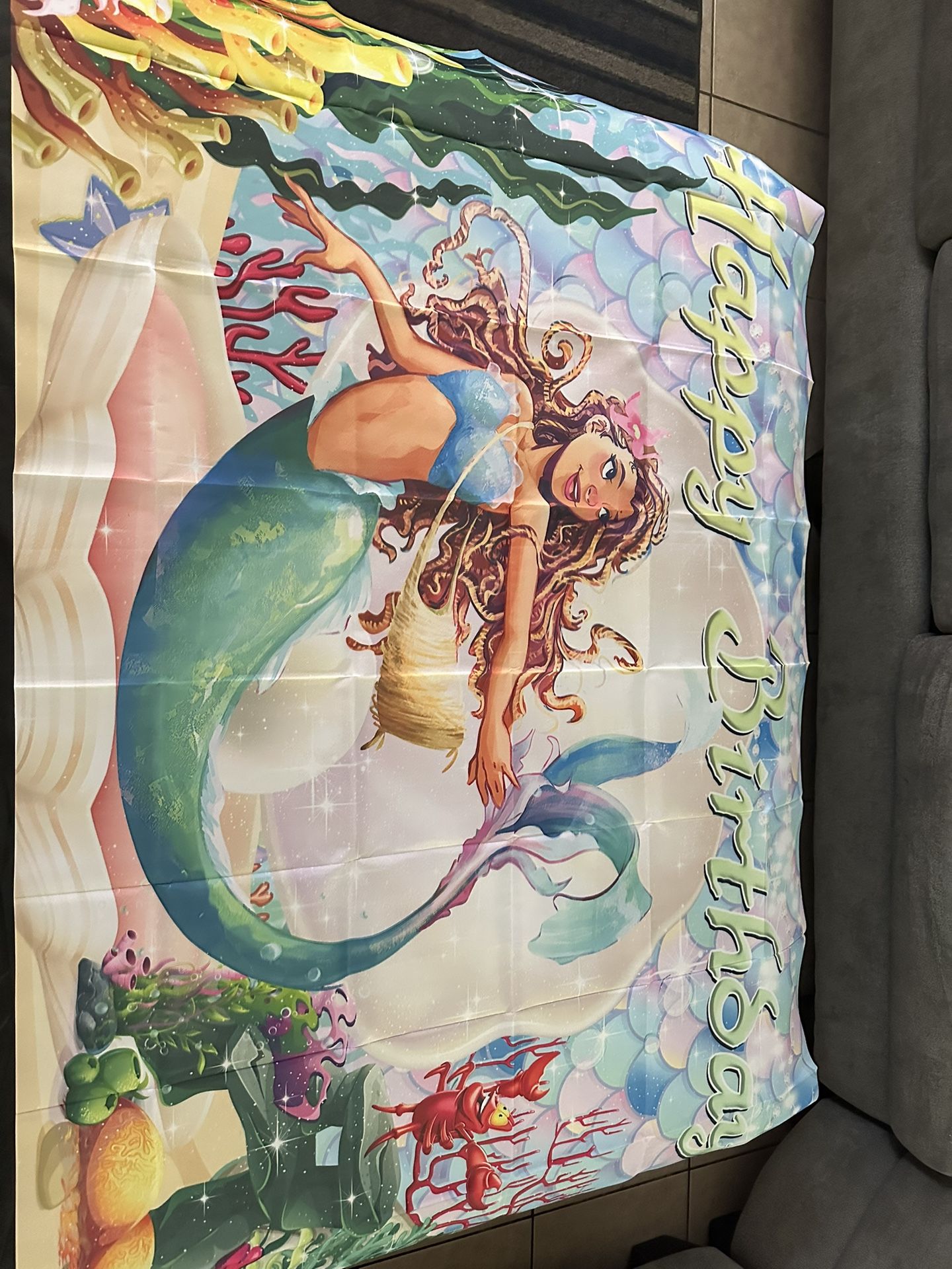 Little Mermaid Birthday Party Decoration Backdrop