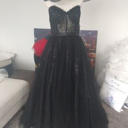 Corset blk.. tulle . embelished full skirt .. beautiful.. new price tags  $399.. 00 selling for 200 size 18  ZELLE andcash prefer cash