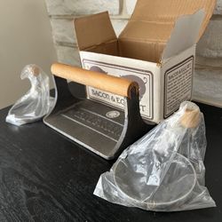 Cast Iron Bacon Press & Egg Ring Set (Complete w/ Box)