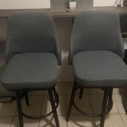 2 Grey Swivel Barstools $120 