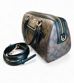 Coach Rowan Satchel bag in Signature coated canvas
