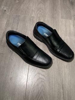 Black slip-on dress loafers