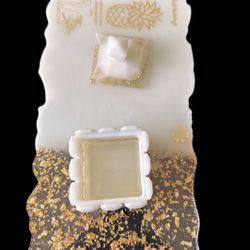 Resin Tray With Apple Jar And Jewelry Box 