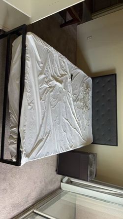 Full size bed frame + mattress - $80