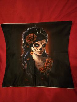 17" By 17" Day Of The Dead Pillow Case