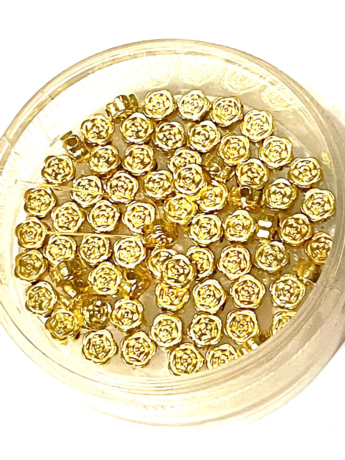 Gold Tone Floral Beads 