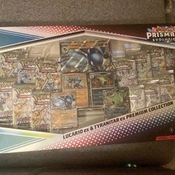 Scarlett & Viloet Pokémon Prismatic Evolution Lucario ex & Tyranitar ex Premium Collection