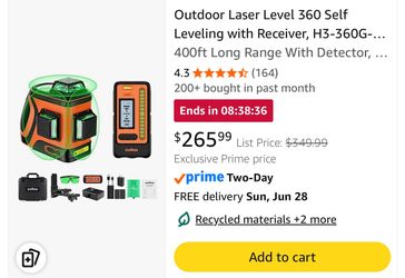 Outdoor construction laser