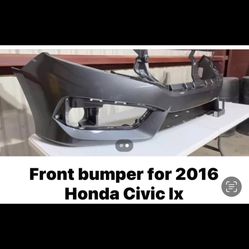 2016 Honda Civic lx front bumper/ Lightning Black Pearl