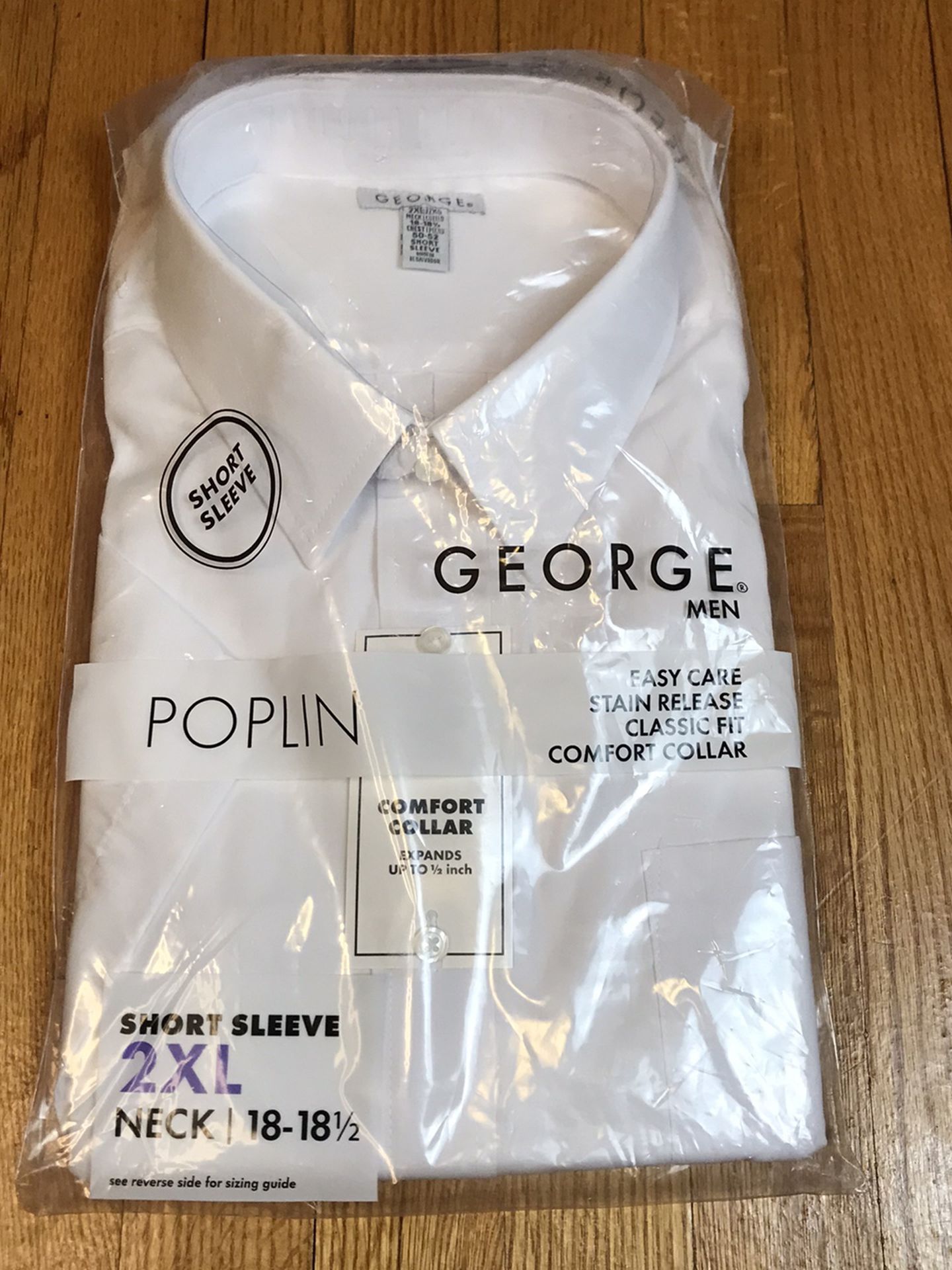 George Men Dress short sleeve Shirt 2XL New with tags