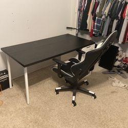 59”x29” Ikea Desk and Gaming Chair