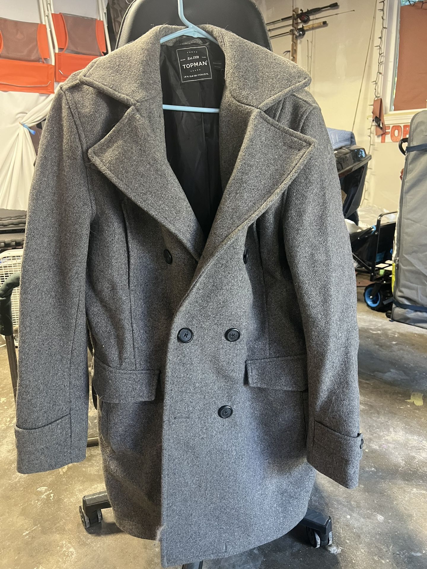 Mans Grey Pea Coat