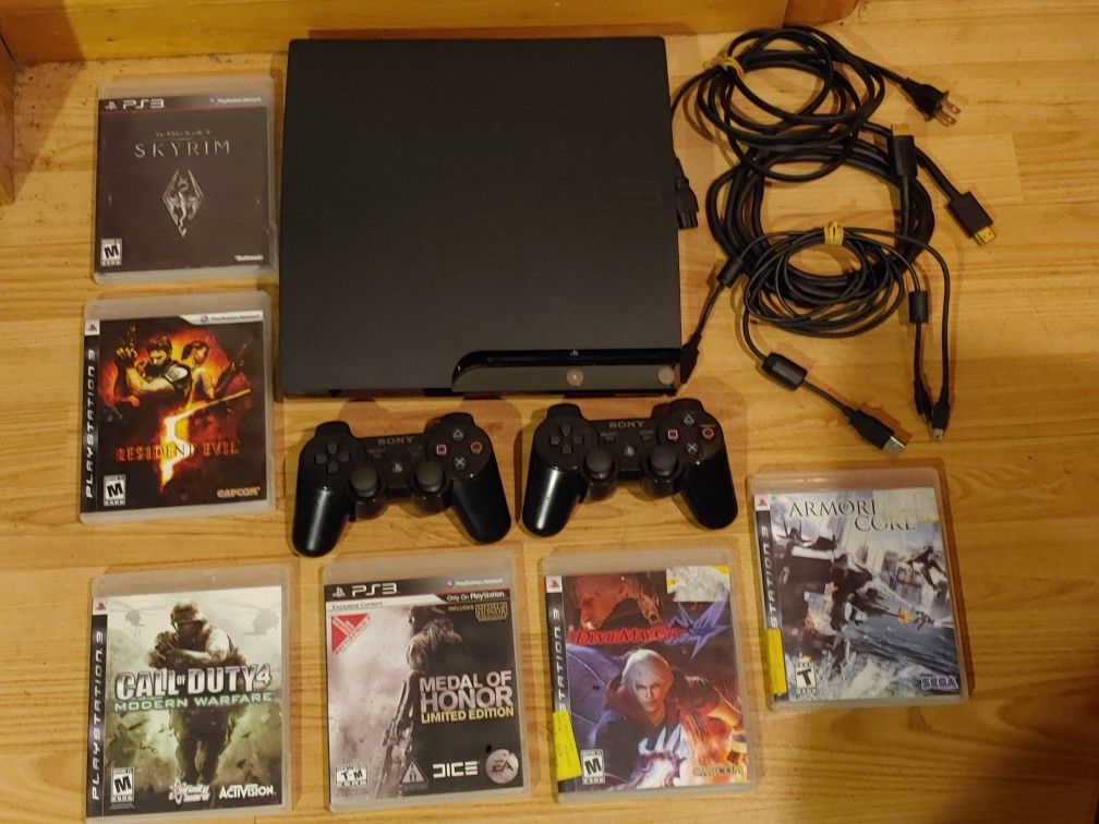 COMPLETE PLAYSTATION 3 PS3 SYSTEM LOT WITH 6 GAMES
