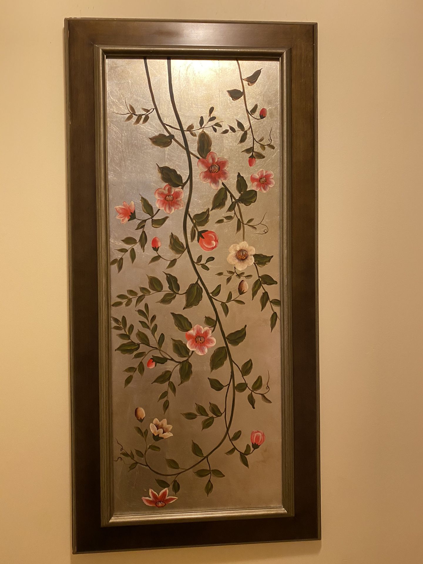 Beautiful, classy wood floral picture 22”/ 46”